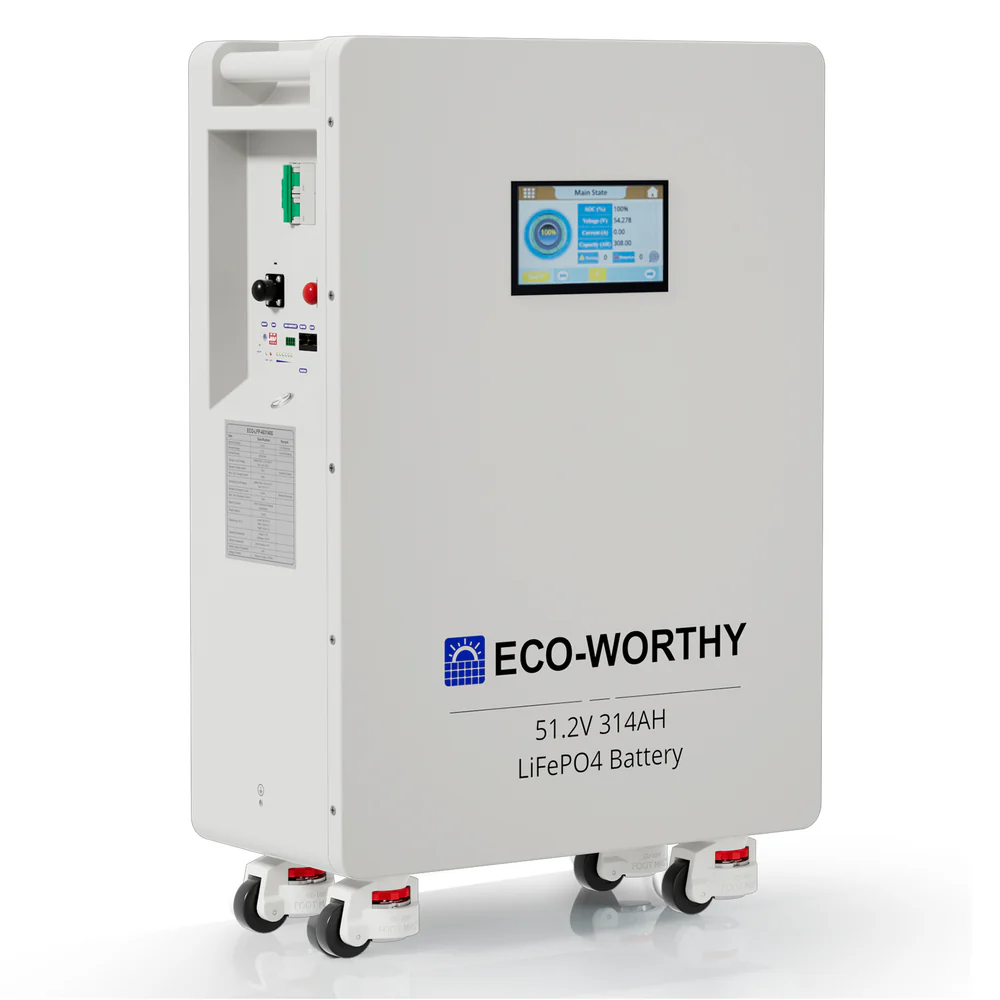 Eco Worthy Lithium Battery16kWh LiFePO4 48V(51.2V) 314Ah